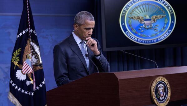 Presidente norte-americano Barack Obama responde às questões durante a conferência de imprensa no Pentágono, 4 de agosto de 2016 - Sputnik Brasil