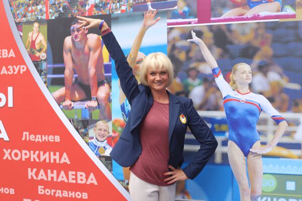 Ex-ginasta e vice-presidente da Federação Russa de Ginástica, Svetlana Khorkina, na Casa da Rússia nos Jogos Olímpicos Rio-2016 - Sputnik Brasil