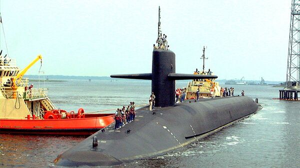 Submarino nuclear norte-americano USS Louisiana na base naval de submarinos Kings Bay (foto de arquivo) - Sputnik Brasil