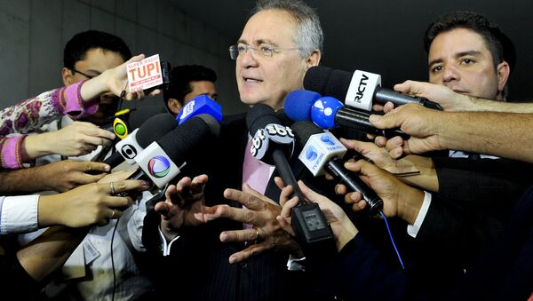 Renan Calheiros conversa com a imprensa - Sputnik Brasil