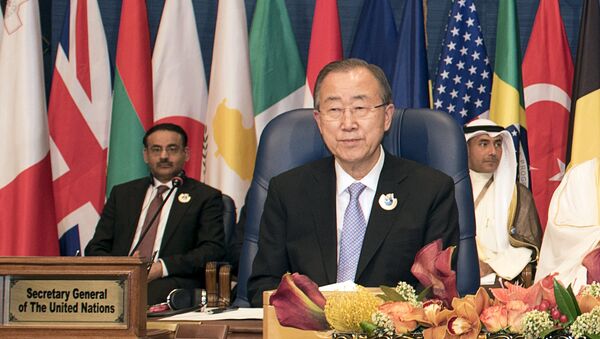 Ban Ki-moon, na abertura da III Conferência Anual de Doadores para a Síria. - Sputnik Brasil