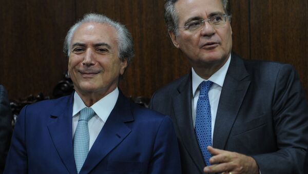 Presidente interino Michel Temer e o presidente do Senado Renan Calheiros - Sputnik Brasil