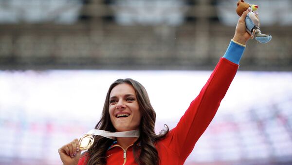 A russa Yelena Isinbayeva, duas vezes campeã olímpica e três vezes campeã mundial no salto com vara - Sputnik Brasil