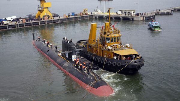 INS Kalvari, um dos seis submarinos Scorpene - Sputnik Brasil