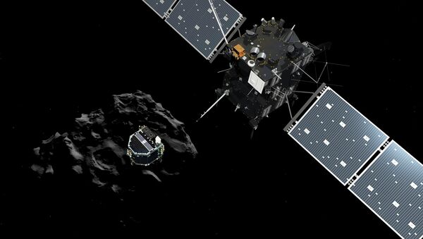 Sonda espacial Rosetta avalia o tamanho, forma e propriedades físicas das partículas de matéria liberadas a partir da cauda do cometa - Sputnik Brasil