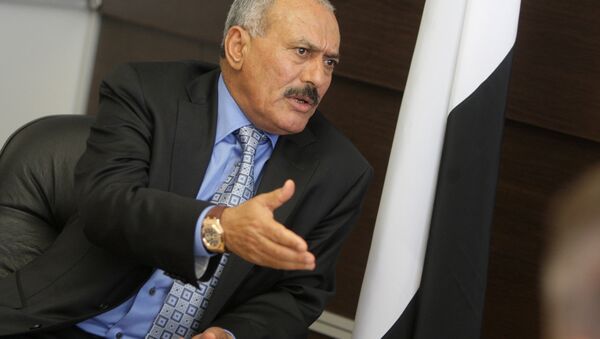Presidente do Iêmen Ali Abdullah Saleh durante o encontro com Vladimir Putin, 2010 (foto de arquivo) - Sputnik Brasil