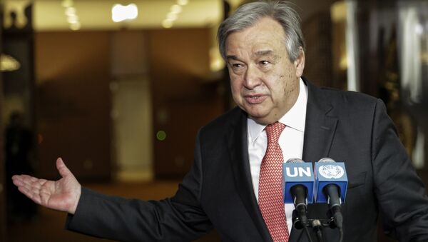 António Guterres falando sobre a eleição de novo secretário-geral da ONU - Sputnik Brasil