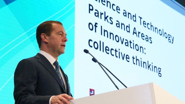 Dmitry Medvedev na cerimônia de abertura da 33a Conferência Global da Associação Internacional de Parques Tecnológicos e Áreas de Inovação IASP 2016 - Sputnik Brasil