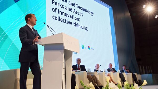 Dmitry Medvedev na cerimônia de abertura da 33a Conferência Global da Associação Internacional de Parques Tecnológicos e Áreas de Inovação IASP 2016 - Sputnik Brasil