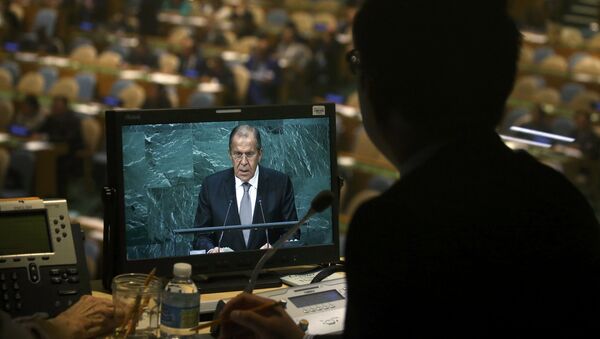 Ministro das Relações Exteriores da Rússia, Sergei Lavrov, na Assembleia Geral da ONU - Sputnik Brasil