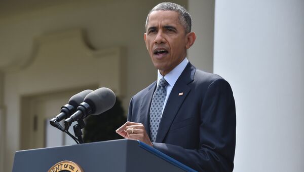 Presidente dos EUA Barack Obama faz declaração na Casa Branca após alcançar acordo sobre programa nuclear iraniano, em 2 de abril, 2015. - Sputnik Brasil