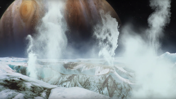 As fotos gêiseres com água na lua Europa de Júpiter - Sputnik Brasil