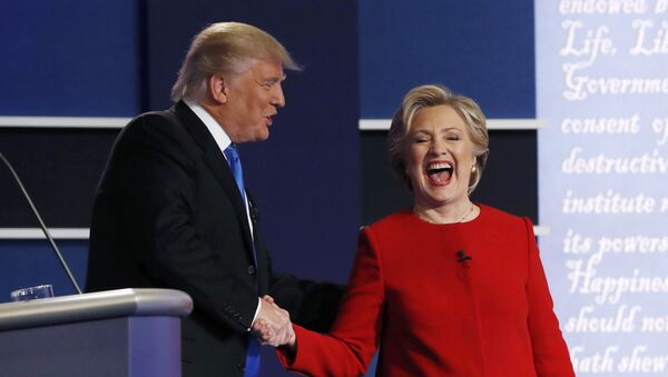 Debate presidencial dos EUA entre  Donald Trump e Hillary Clinton - Sputnik Brasil