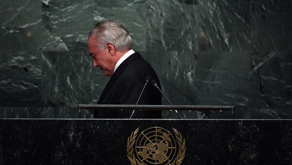 Michel Temer após discurso na Assembleia Geral da ONU, em 20 de setembro de 2016 - Sputnik Brasil