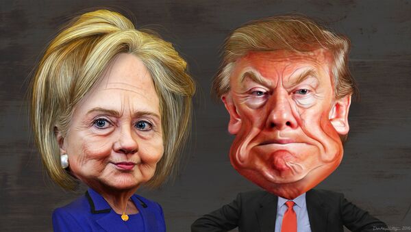 Caricatura de Clinton e Trump - Sputnik Brasil