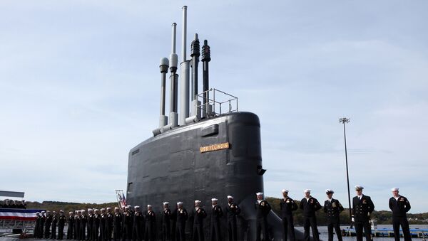 USS Illinois da Marinha dos EUA, ceremônia de lançamento, Groton, Connecticut. 29 de outubro de 2016 - Sputnik Brasil