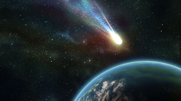 Asteroide se aproximando da Terra (ilustração)  - Sputnik Brasil