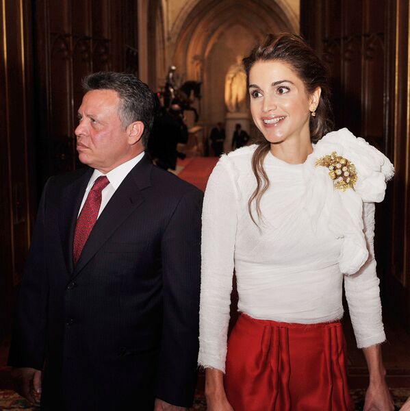 Rei da Jordânia Abdullah II com a rainha Rania - Sputnik Brasil