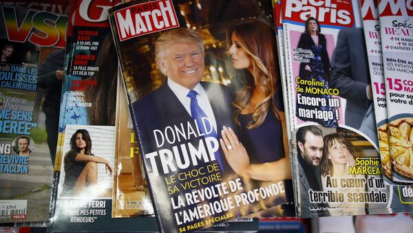 French newspapers with photos of U.S. President-elect Donald Trump are displayed on a newsstand, in Paris, France, Thursday, Nov. 10, 2016 - Sputnik Brasil