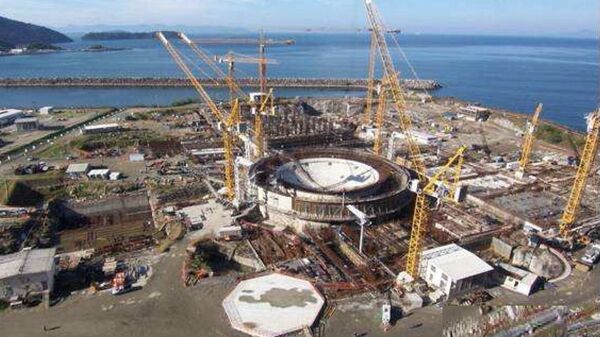 Vista geral das obras da usina termelétrica nuclear (UTN) Angra 3, em Angra dos Reis, no Rio de Janeiro. - Sputnik Brasil