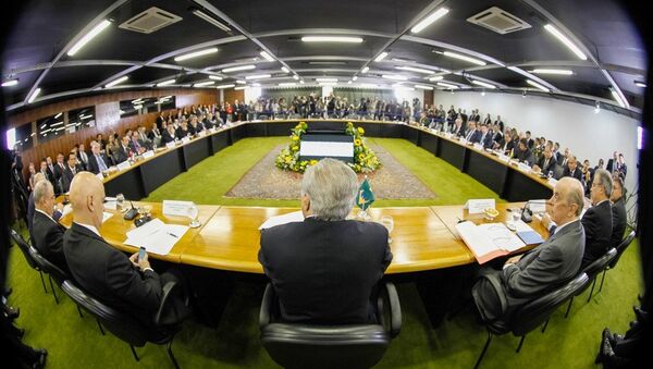 Presidente Michel Temer durante reunião Ministerial do Cone Sul sobre Segurança nas Fronteiras - Sputnik Brasil