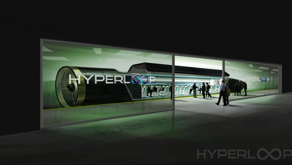 Passageiros embarcando para o trem de Hyperloop (projeto)  - Sputnik Brasil