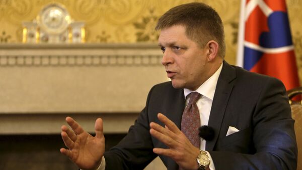 Slovakia's Prime Minister Robert Fico speaks during an interview with Reuters in Bratislava, Slovakia, February 22, 2016 - Sputnik Brasil