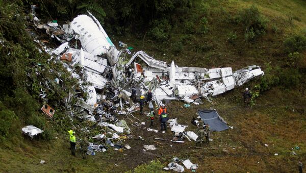 Imagem do local do acidente do avião da Chapecoense na Colômbia, 29 de novembro de 2016 - Sputnik Brasil
