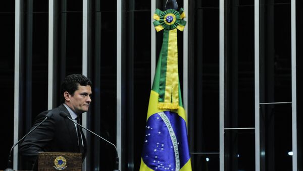 O juiz federal Sério Moro, durante segunda sessão de debates temáticos destinada a discutir o Projeto de Lei do Senado nº 280, de 2016, que define os crimes de abuso de autoridade - Sputnik Brasil