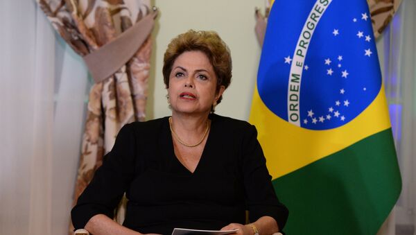 Ex-presidente do Brasil, Dilma Rousseff, durante um encontro com opresidente russo, Vladimir Putin - Sputnik Brasil