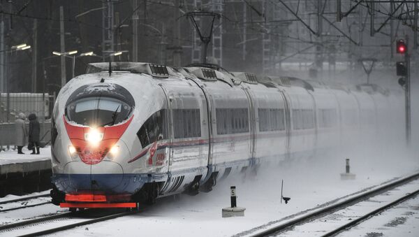 Trem de alta velocidade Sapsan na região de Moscou, Rússia (foto de arquivo) - Sputnik Brasil
