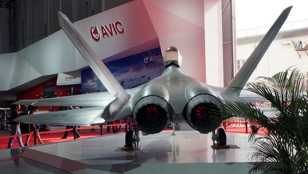 Caça FC-31 exibido na exposição Airshow China em Zhuhai, província de Guangdong, na China - Sputnik Brasil