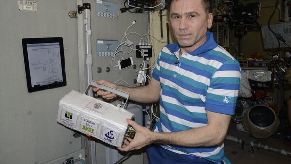 Um cientista da TPU mostra o satélite fabricado por uma impressora 3D - Sputnik Brasil