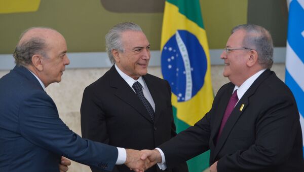 O presidente Michel Temer recebe em cerimônia no Palácio do Planalto a credencial do embaixador Kyriakos Amiridis, da Grécia (arquivo) - Sputnik Brasil