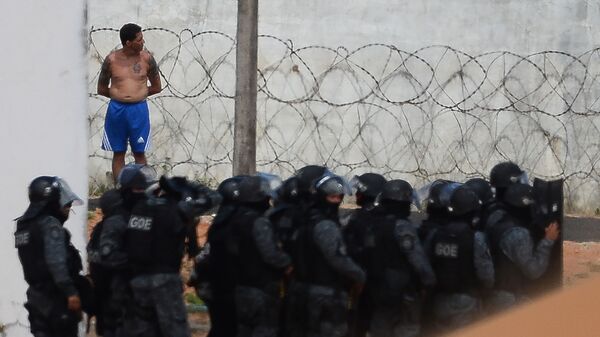 Polícia na cadeia na cidade brasileira de Natal - Sputnik Brasil