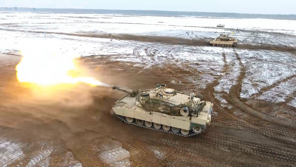 Tanques M1 Abrams participam nos exercícios na Polônia - Sputnik Brasil