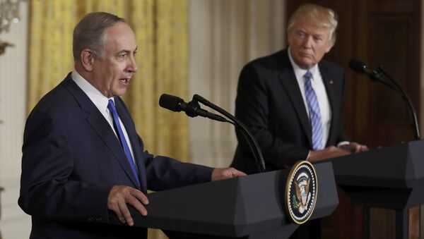 Premiê de Israel, Benjamin Netanyahu, durante visita a Washington realizou coletiva de imprensa conjunta com presidente Donald Trump, 15 de fevereiro de 2017 - Sputnik Brasil
