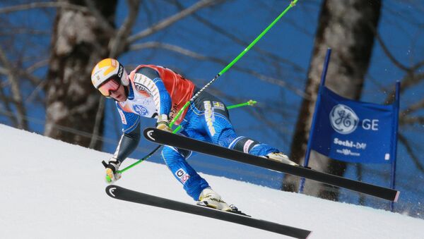 Corrida de esqui. Etapa da Taça da Europa, slalom - Sputnik Brasil