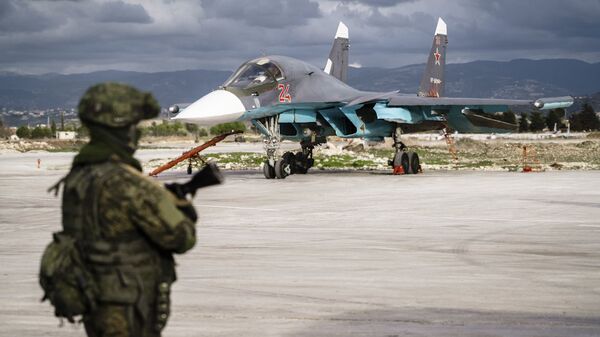 Exército russo em imagens. Avião militar Su-34 na Sìria  - Sputnik Brasil
