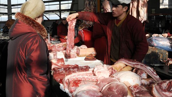 Mercado de carnes na Rússia - Sputnik Brasil