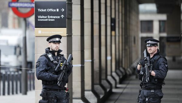 Agentes da polícia de Londres patrulham as ruas da cidade um dia após os ataques de Westminster - Sputnik Brasil