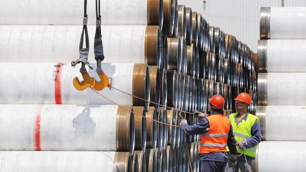 Construção do gasoduto Corrente Turca - Sputnik Brasil