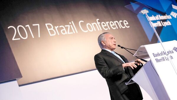 Discurso do presidente Michel Temer na abertura da 10ª Brazil Conference do Bank of America Merrill Lynch - Sputnik Brasil
