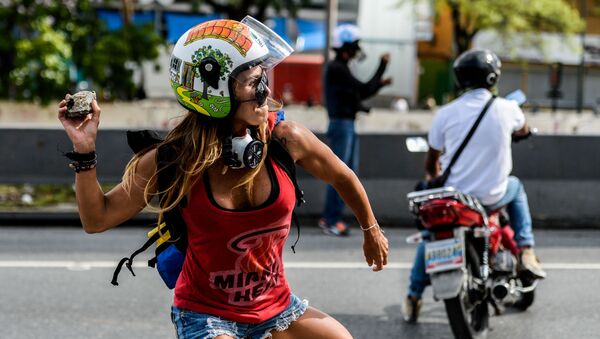 Protestos antigovernamentais em Caracas, Venezuela - Sputnik Brasil
