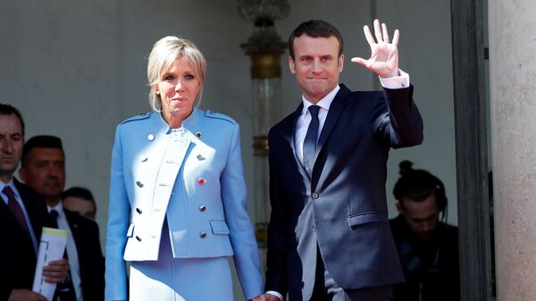 Emmanuel Macron e Brigitte Trogneux - Sputnik Brasil