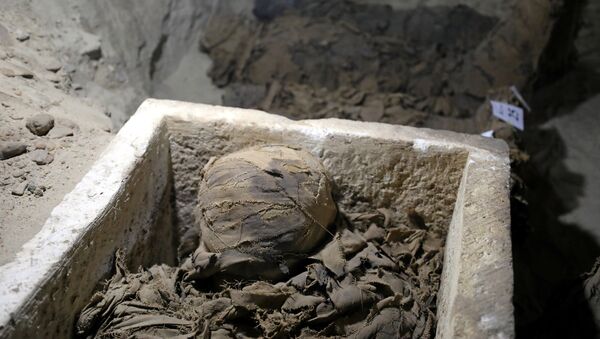 Múmia encontrada na província de Minya, no Egito - Sputnik Brasil