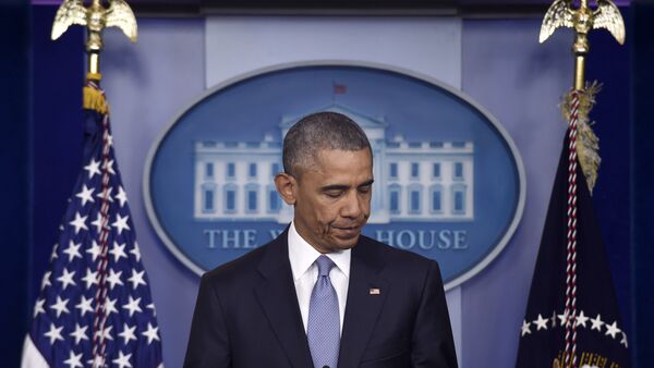 O presidente dos EUA, Barack Obama, durante o briefing de 23 de abril, expressa suas condolências às famílias de Warren Weinstein e Giuseppe Lo Porto - Sputnik Brasil
