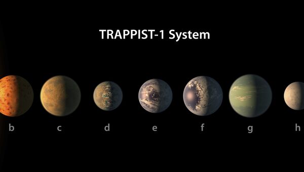 Visão artistica do sistema planetária TRAPPIST-1 - Sputnik Brasil