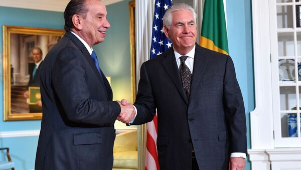 O secretário de Estado dos EUA, Rex Tillerson, e o ministro das Relações Exteriores do Brasil, Aloysio Nunes Ferreira. - Sputnik Brasil