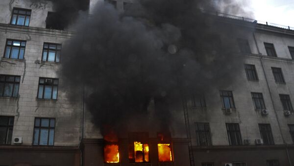 Incêndio no edifício da Casa dos Sindicatos de Odessa - Sputnik Brasil